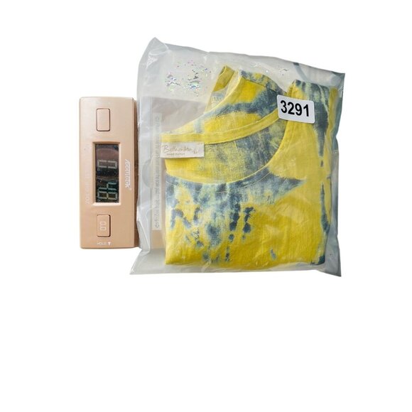 Yellow & Blue Tie-Dye Linen T-Shirt By Bella Dahl - Picture 5 of 6